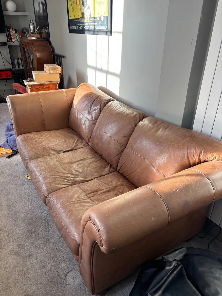 Vintage leather sofa - Image 2