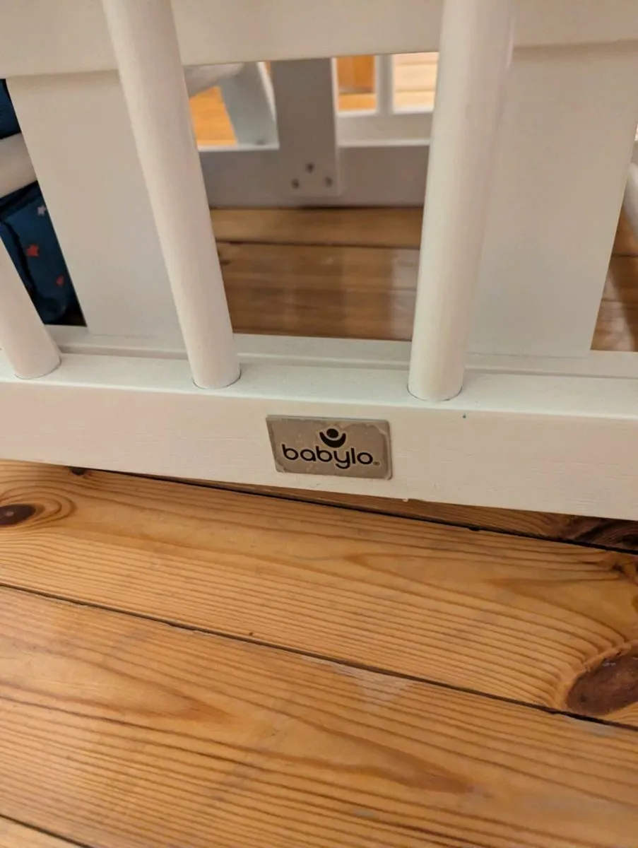 Babylo Brompton Glider & Footstool Grey suedette/W - Image 3