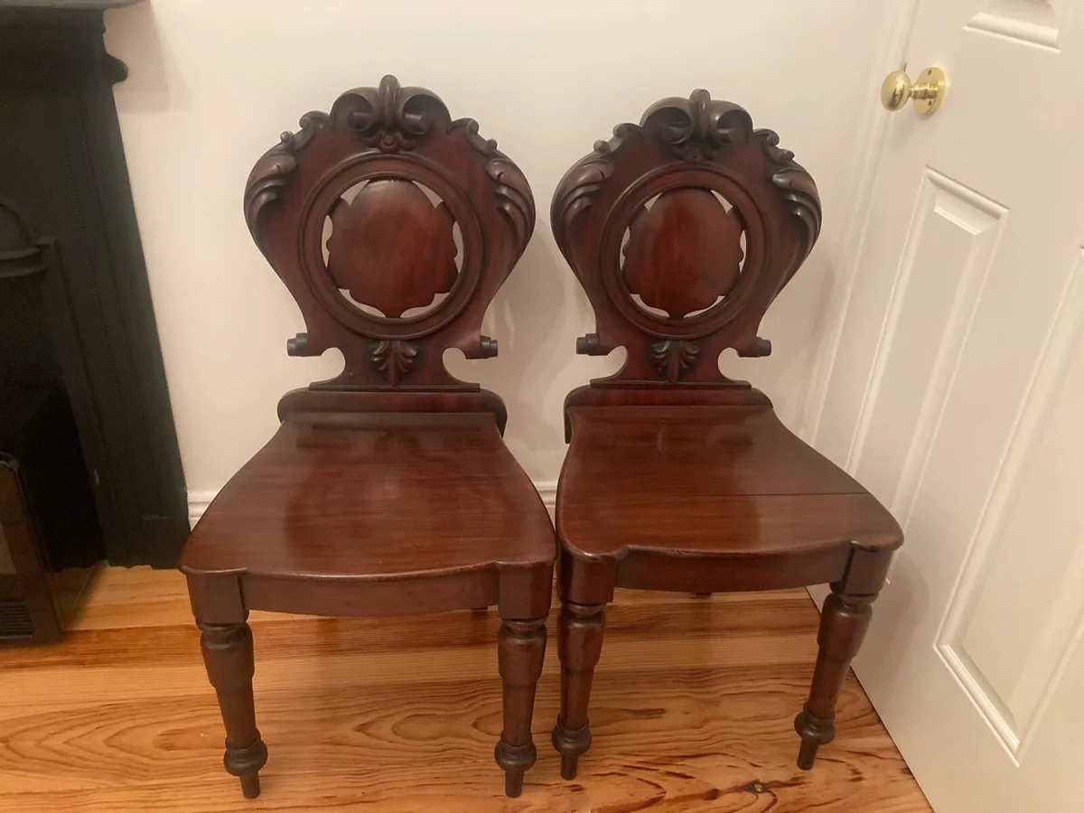 Antique Hall Chairs - Image 1