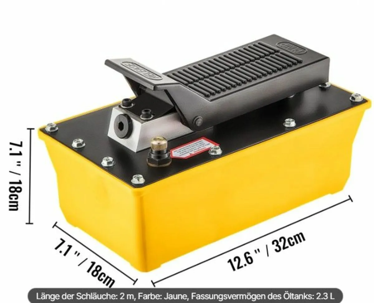 Air Hydraulic Foot Pump 10,000 PSI – 2.3L High-Pre - Image 2