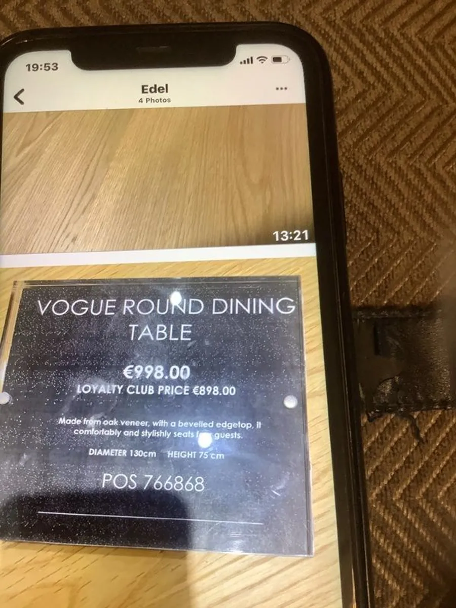 Kitchen Table 130cm Circular New - Image 1