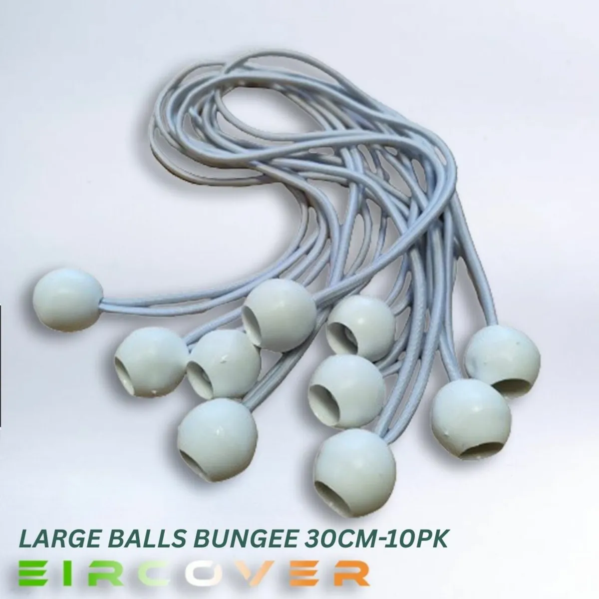 Large White Bungee Ball Ties 30cm  Pack of 10 - Image 3