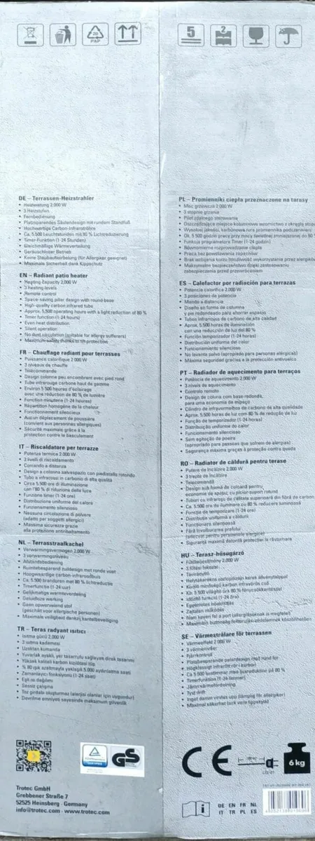 Marquee - Radiant Patio Heater IRS  2000 e 2000w - Image 3