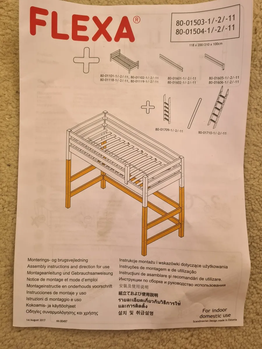 Flexa High Bed parts - legs, desk, ladder, safety - Image 1