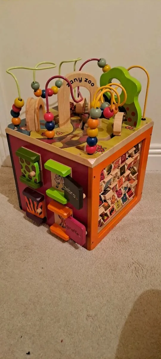 Zany Zoo Wooden Activity Cube