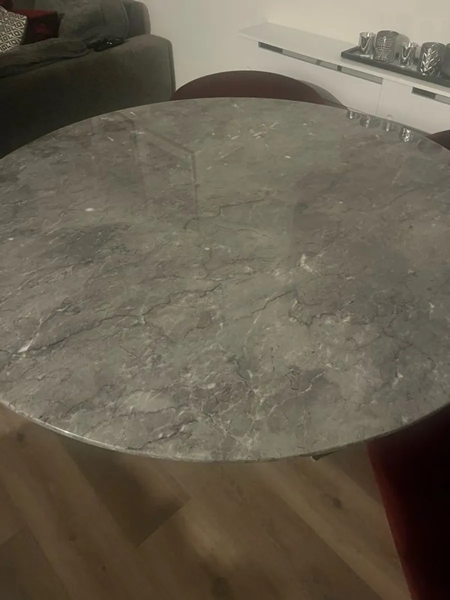 Grey Marble Dining Table - Image 2