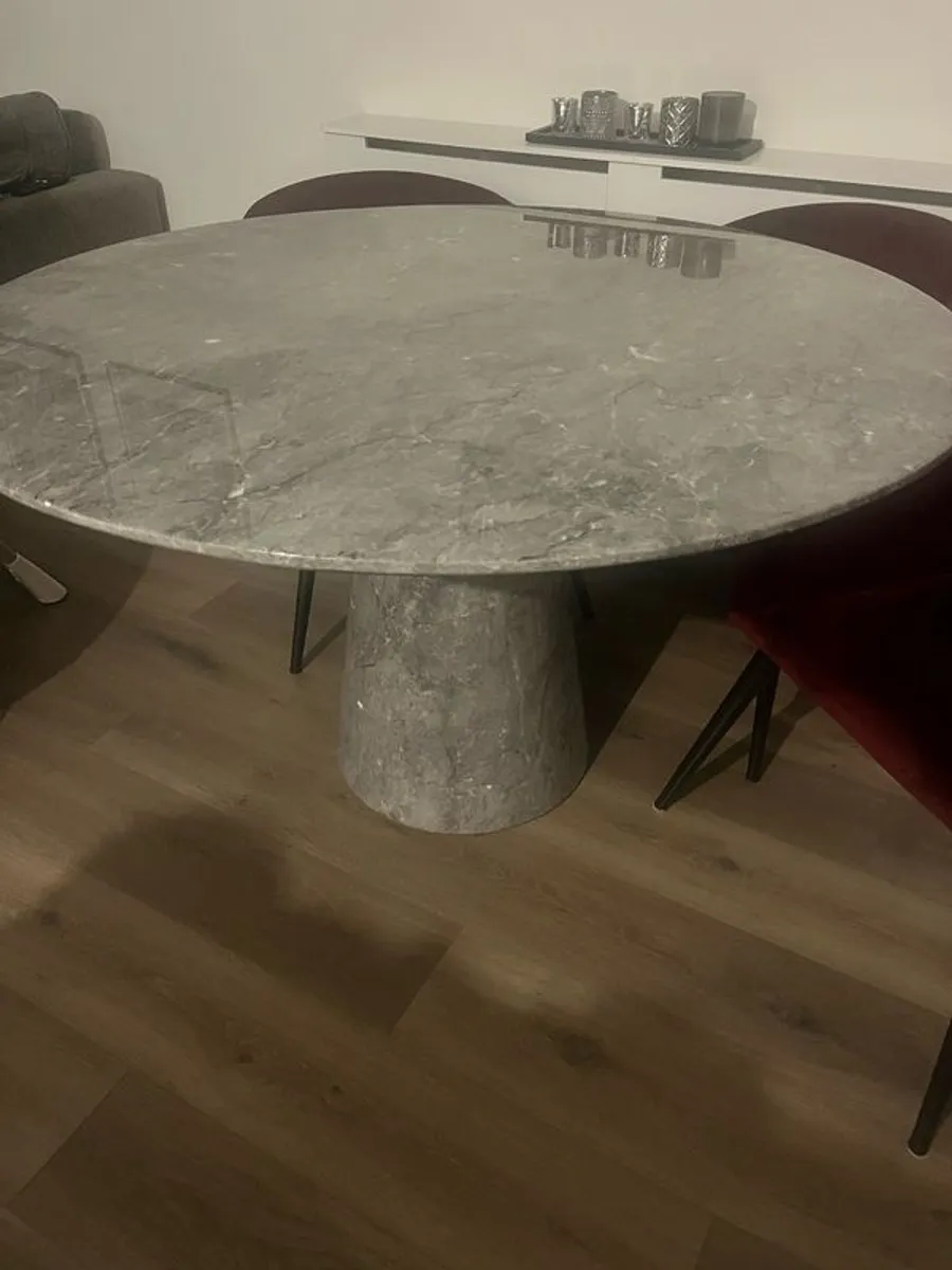 Grey Marble Dining Table - Image 3