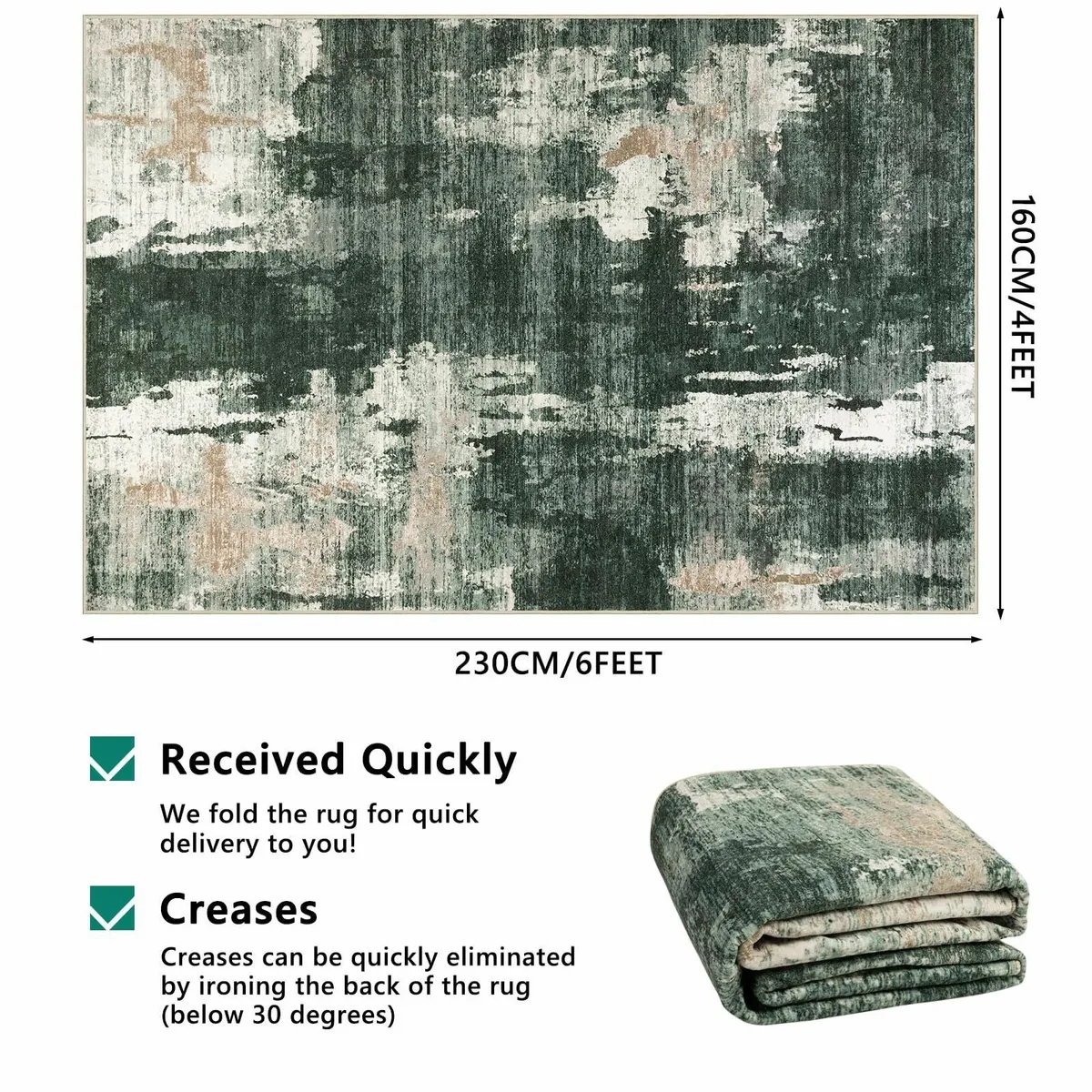 160x230cm Large Modern Abstract Rugs Living Room - Image 2