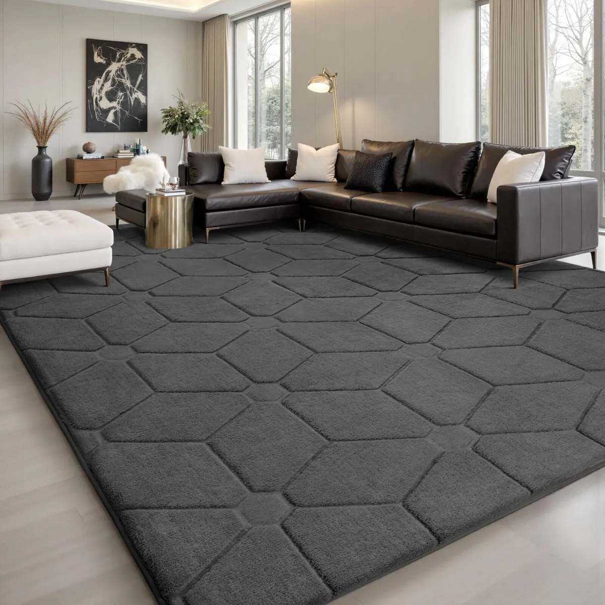Rugs Living Room 160x230 3D Grey Area for Bedroom - Image 1