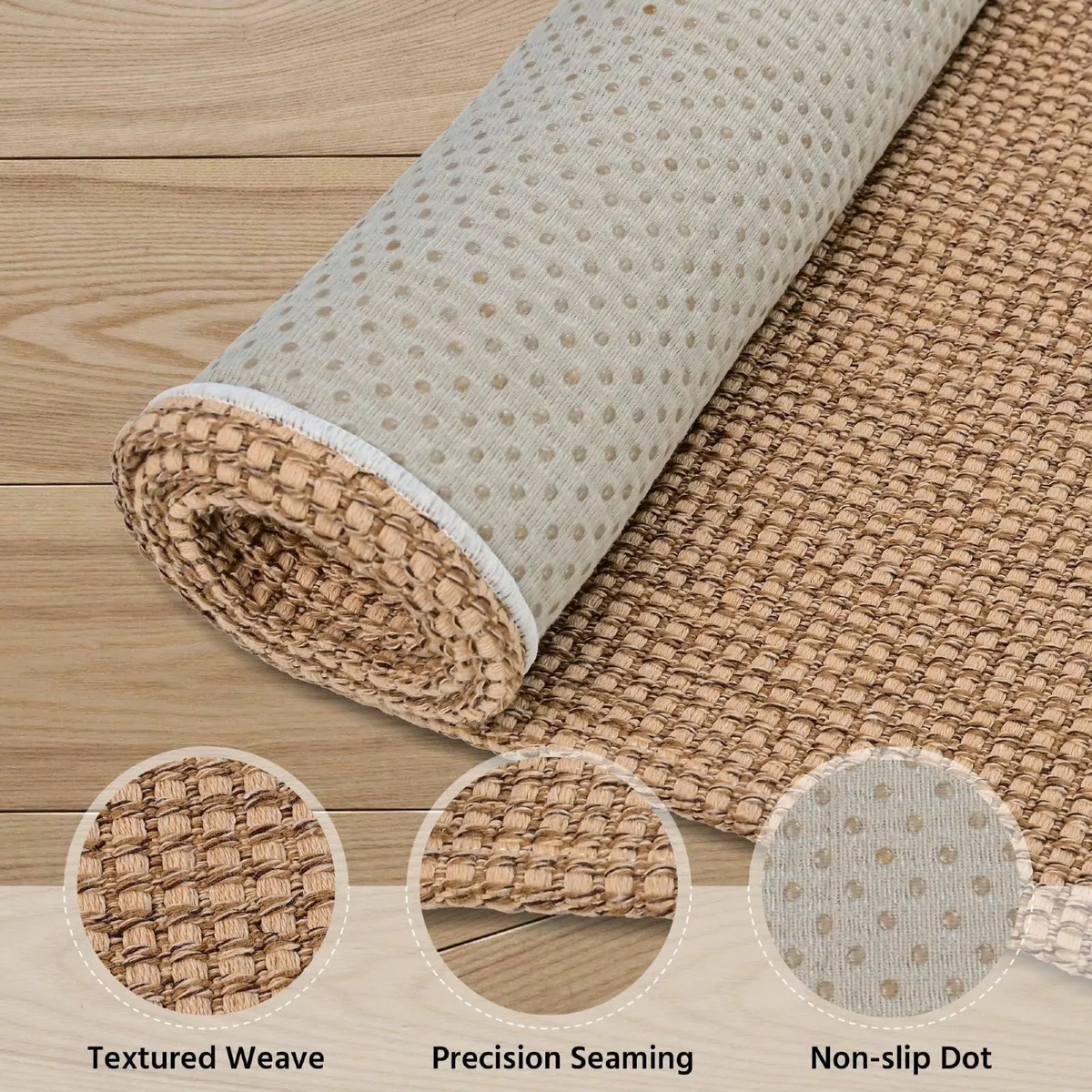 Woven Area Rug 240x300cm Non Slip Rubber Backed - Image 3