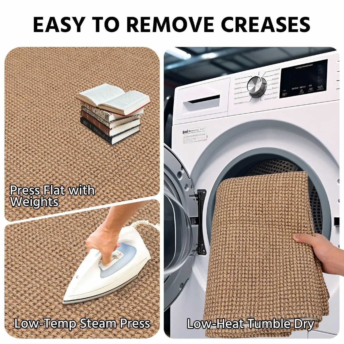 Woven Area Rug 240x300cm Non Slip Rubber Backed - Image 4