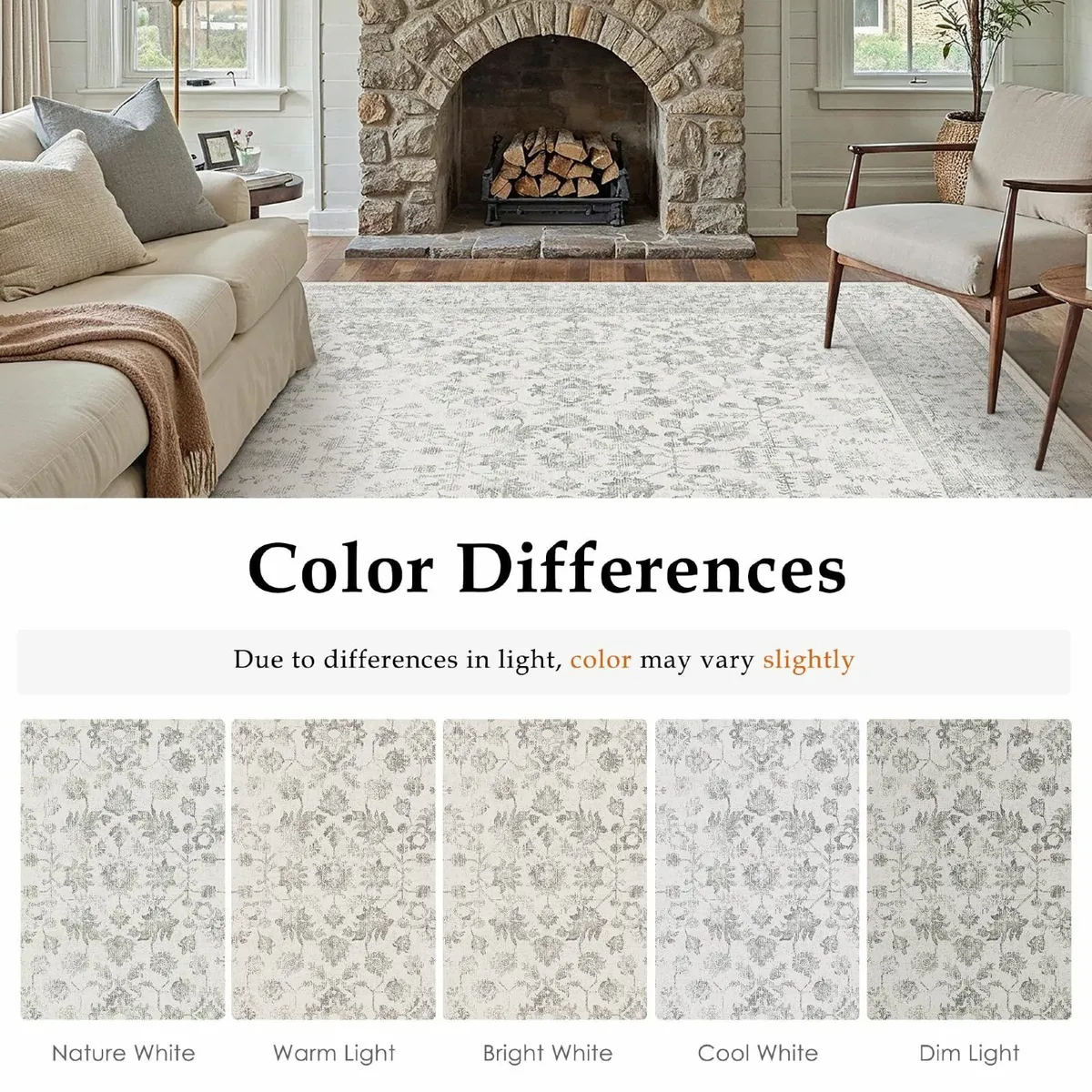 Grey Rugs Living Room 240x300 cm Extra Large - Image 2