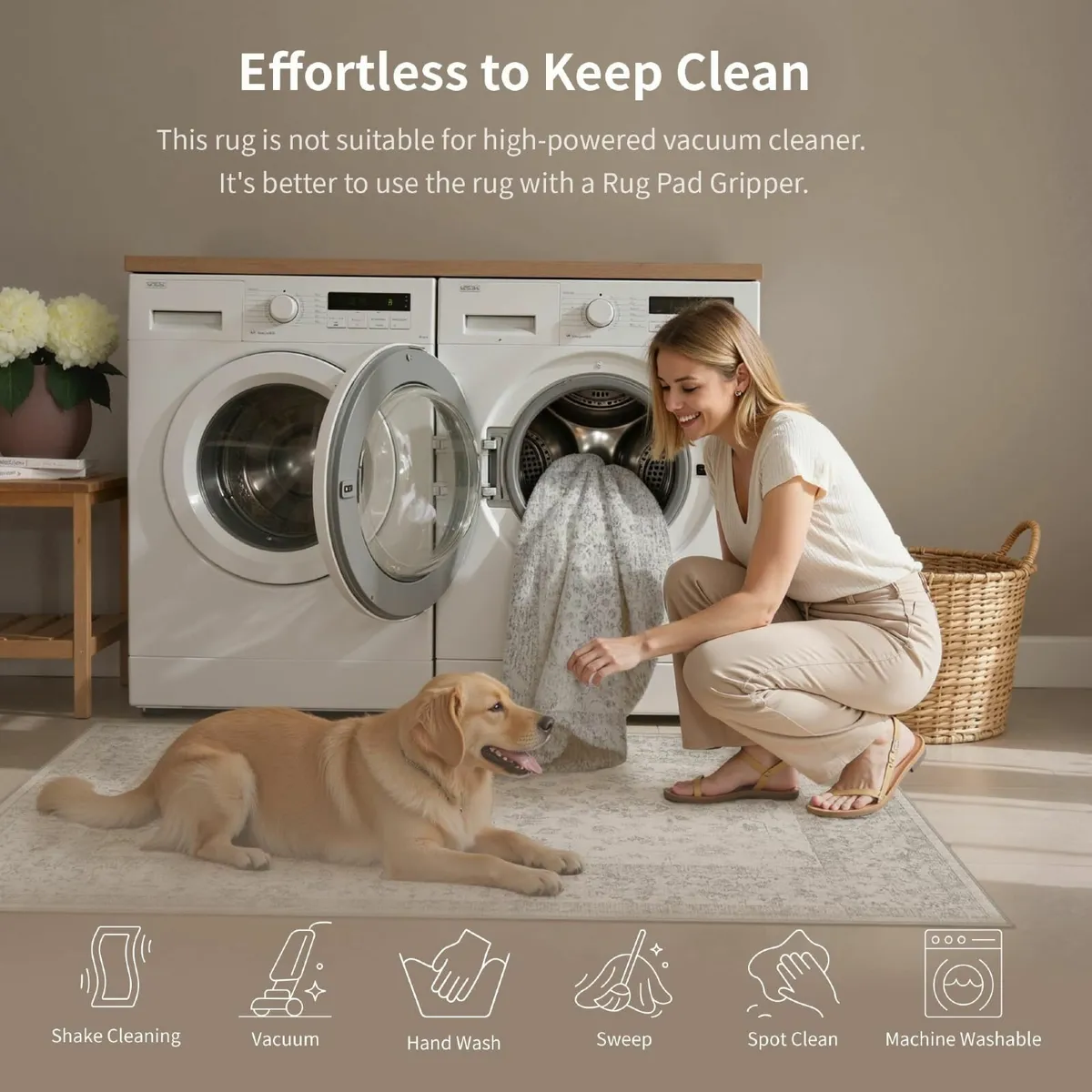 Grey Rugs Living Room 240x300 cm Extra Large - Image 4