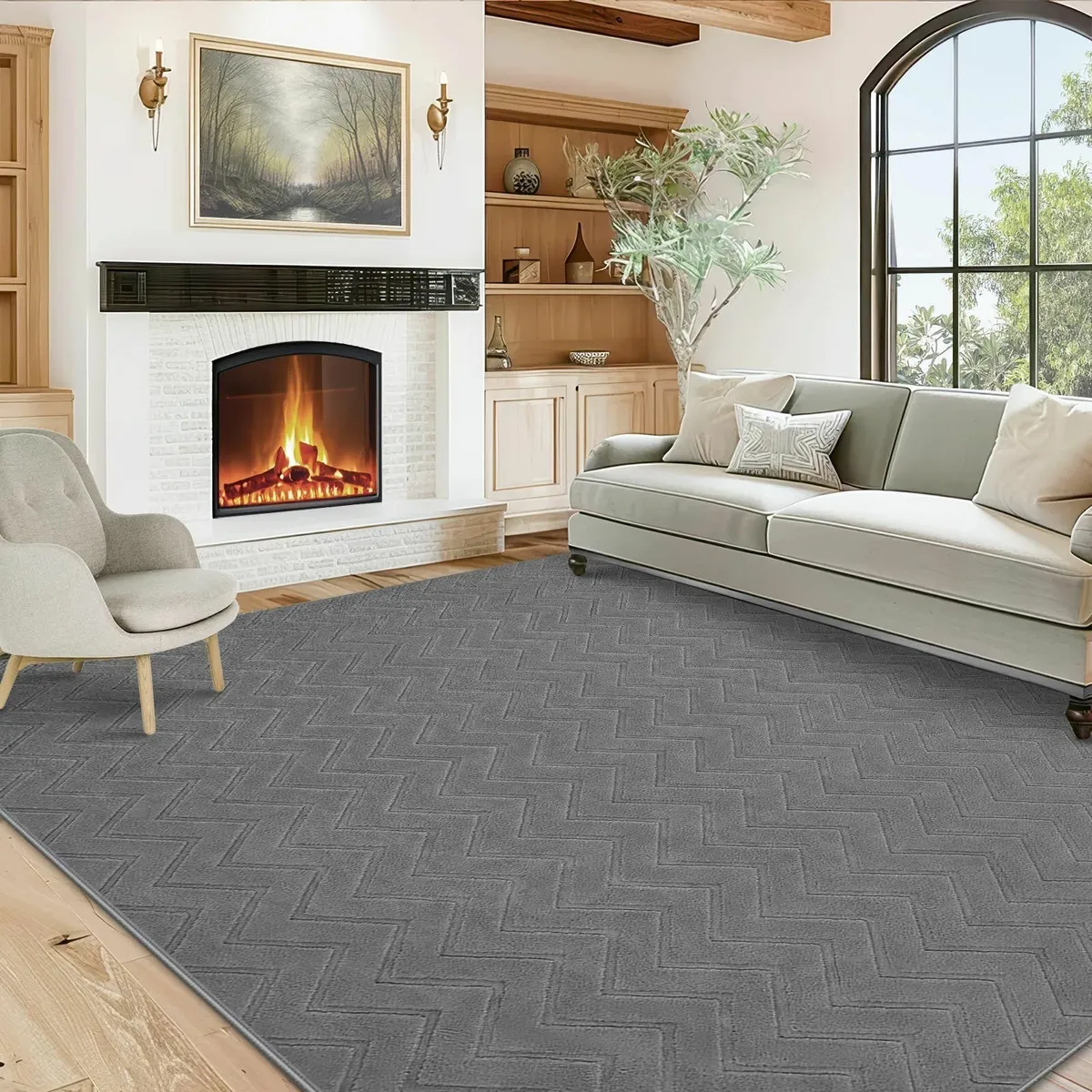 Rugs Living Room Large 160x230 cm Washable Rug - Image 1