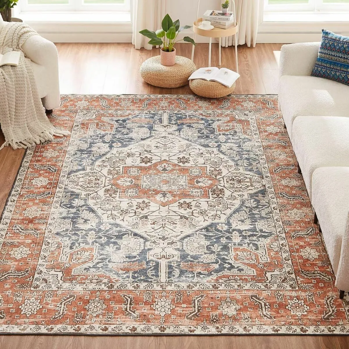 Washable Rugs Living Room Short Pile Area for - Image 1