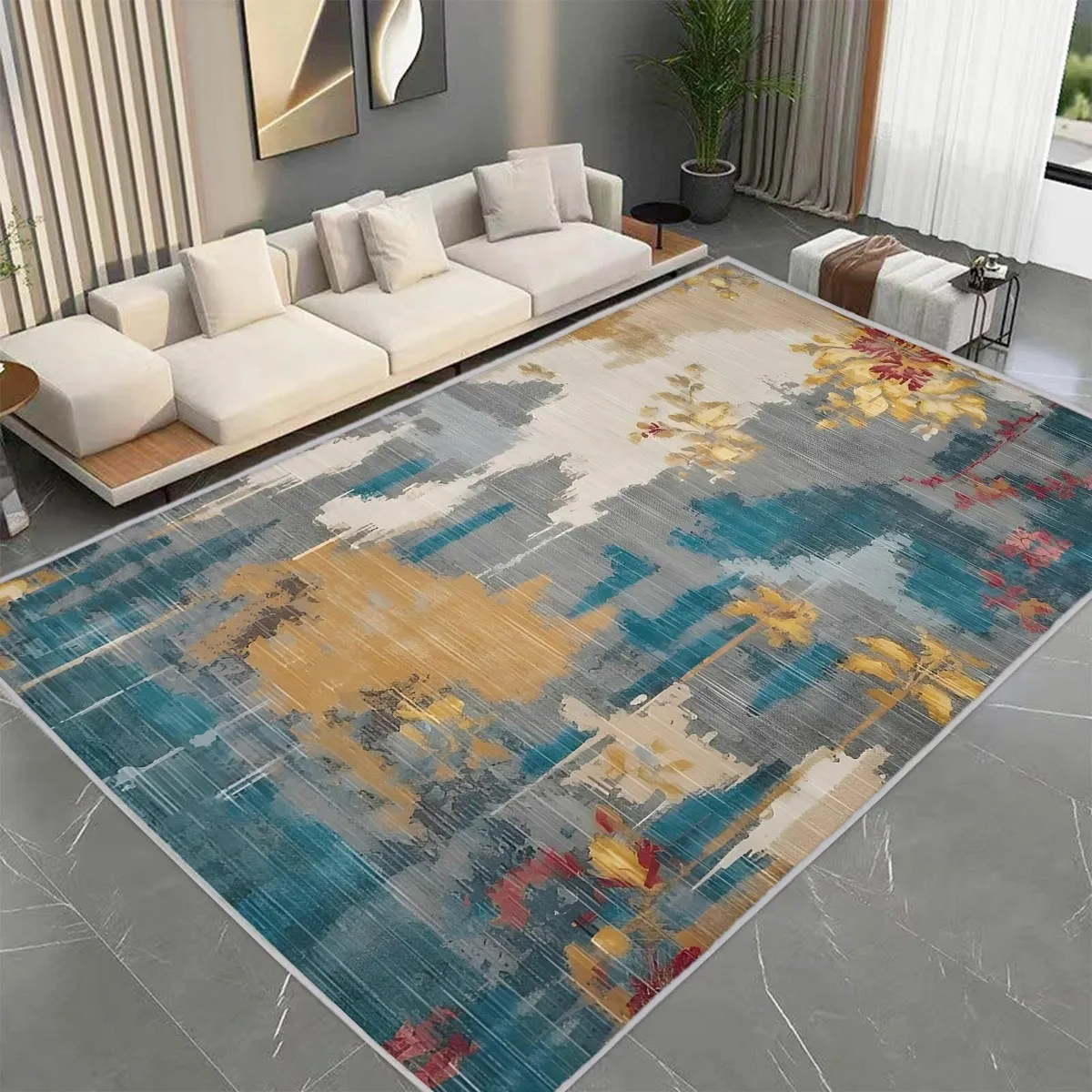 Area Rugs for Living Room 200 x 300 cm Blue Grey - Image 1