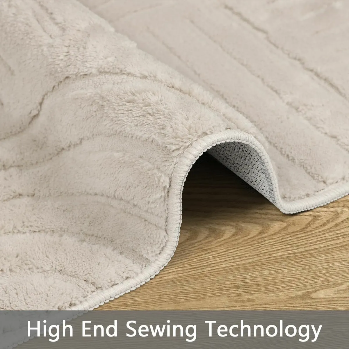 Rugs Living Room Large 160x230 Washable Cream - Image 4