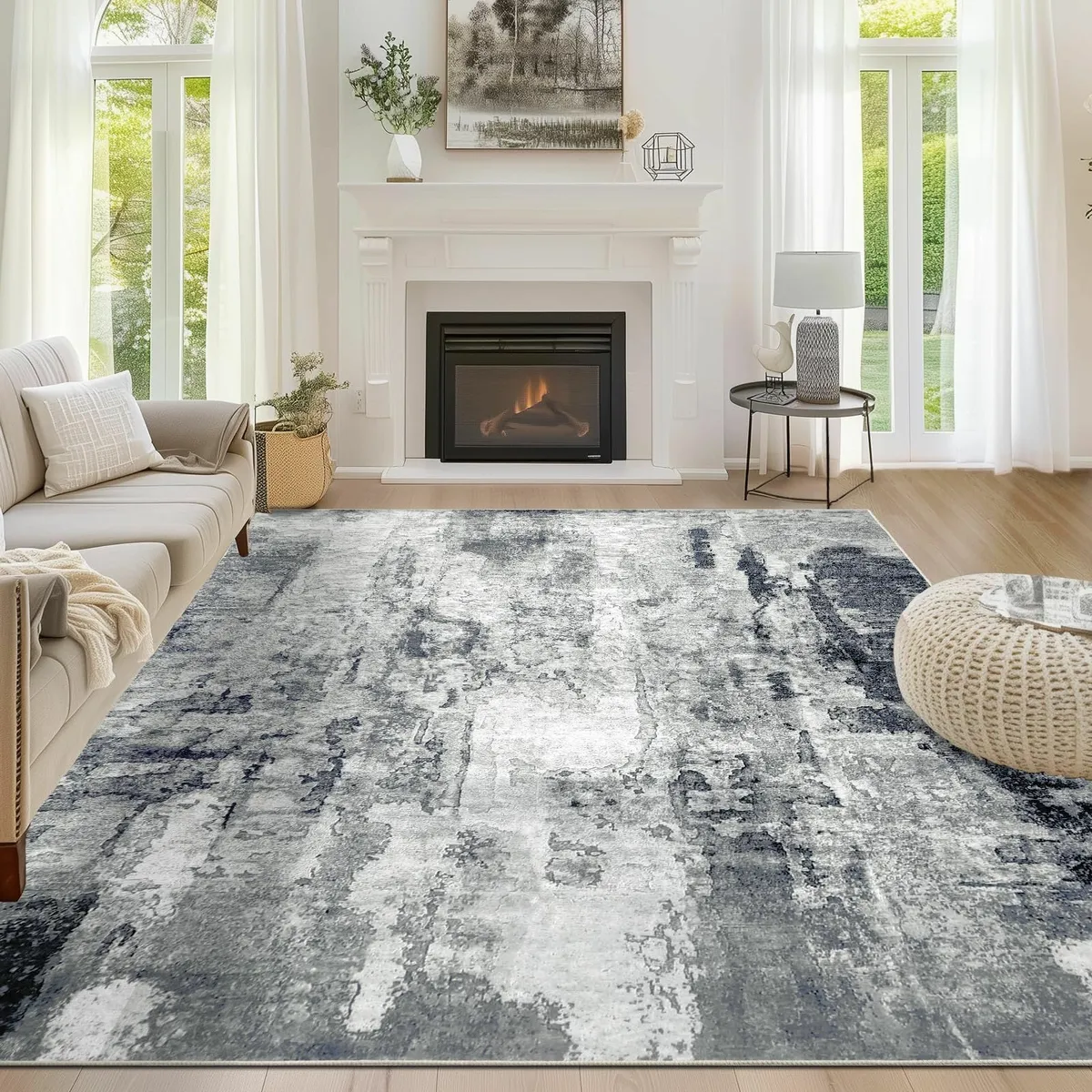 Modern Abstract Area Rug 160x230cm Washable - Image 1