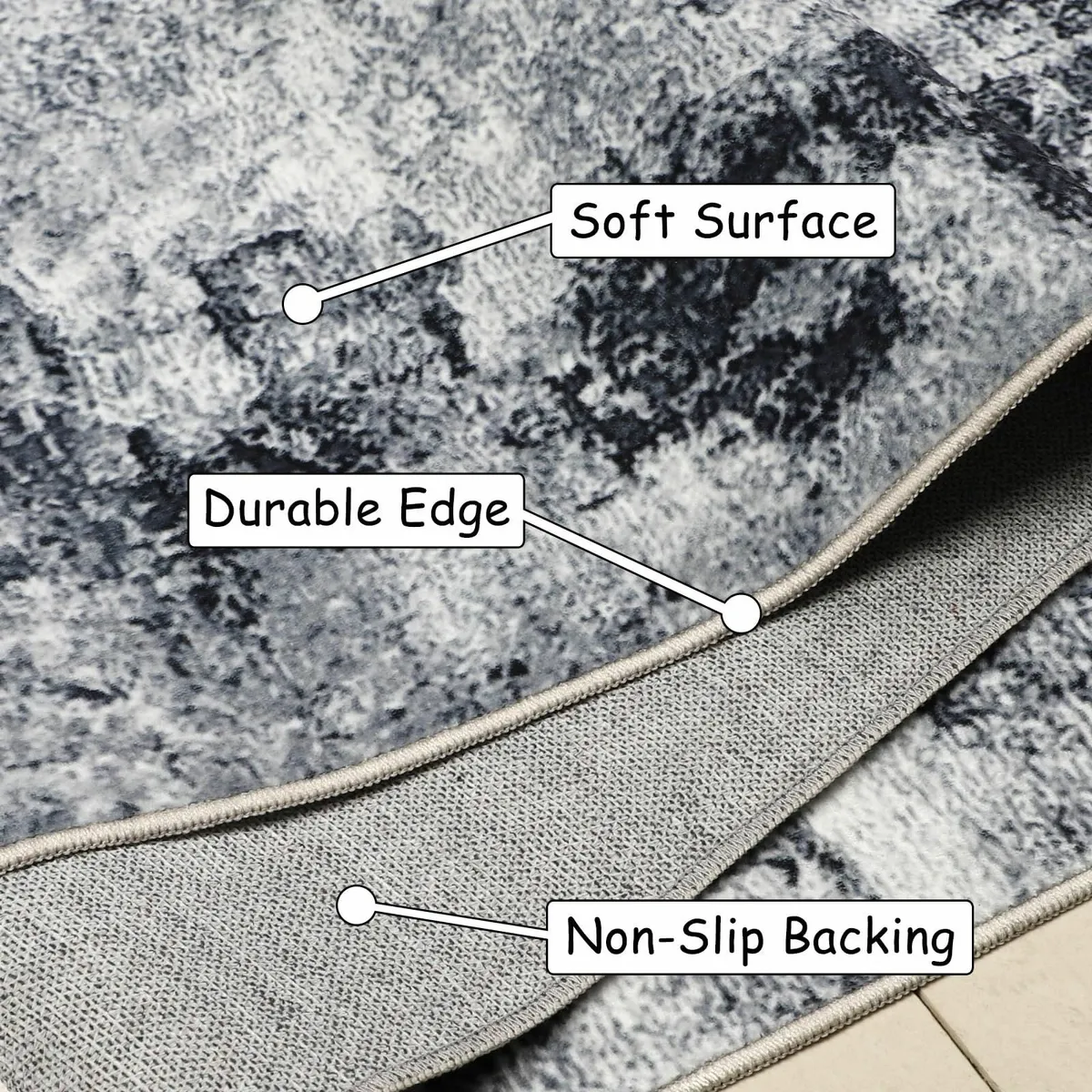 Modern Abstract Area Rug 160x230cm Washable - Image 3