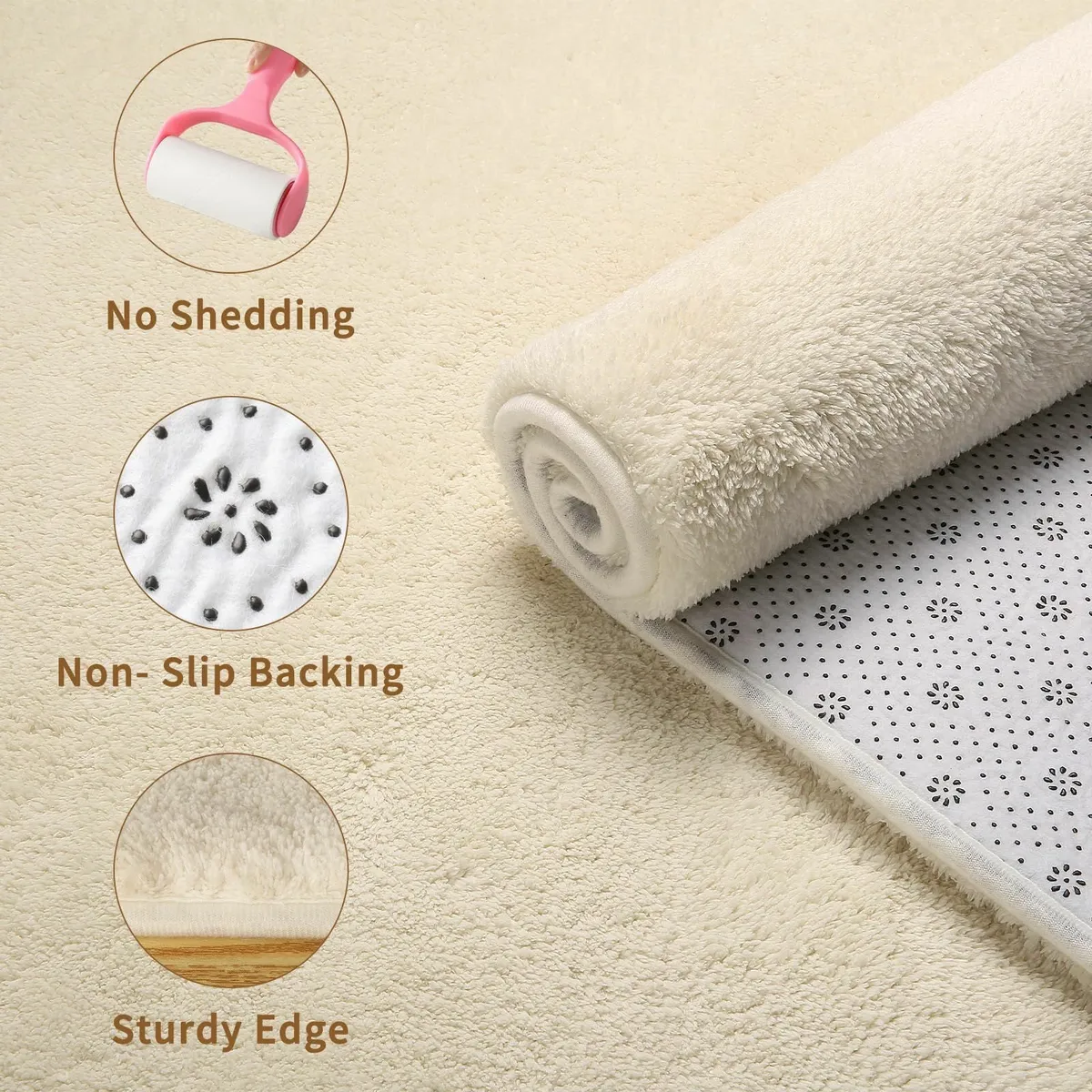 Carpet Rugs Living Room Large 200x300 Milky White - Image 4