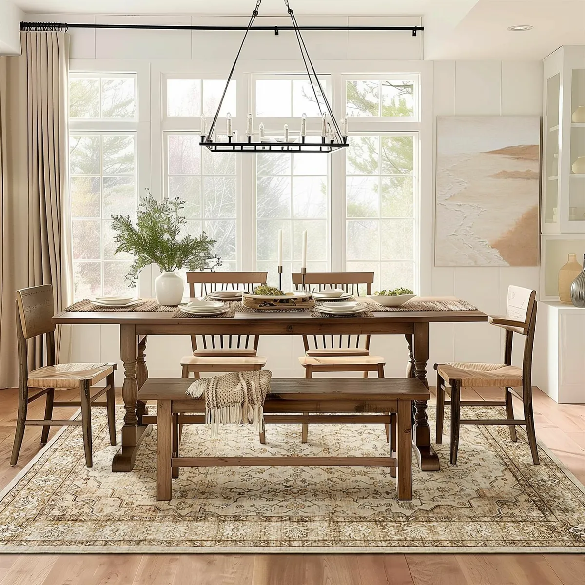 Rugs Living Room Large 160x230cm Boho Beige Rug - Image 4