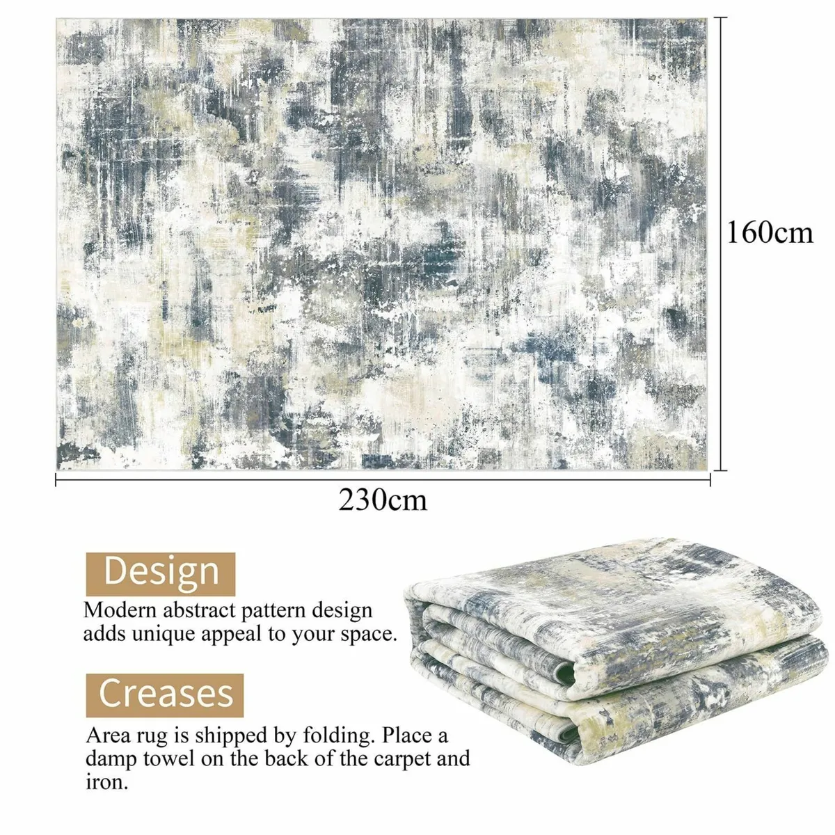 Large Rugs for Living Room Modern Abstract Rug - Image 2