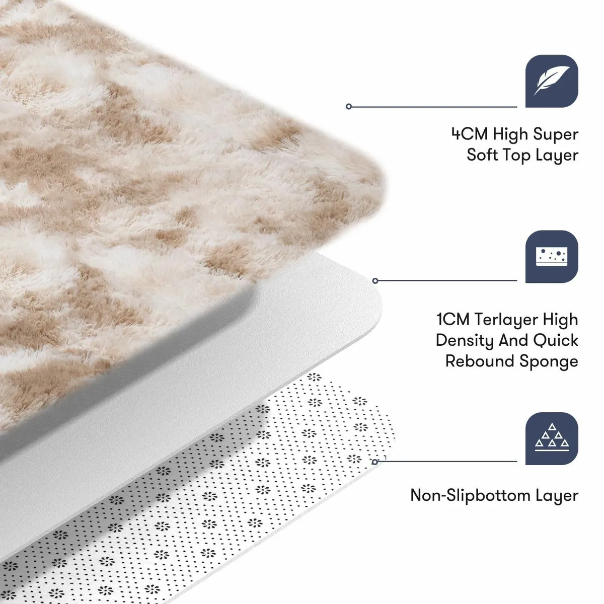 Rugs Living Room 200 x 300 cm Cream Area Rug Anti - Image 4