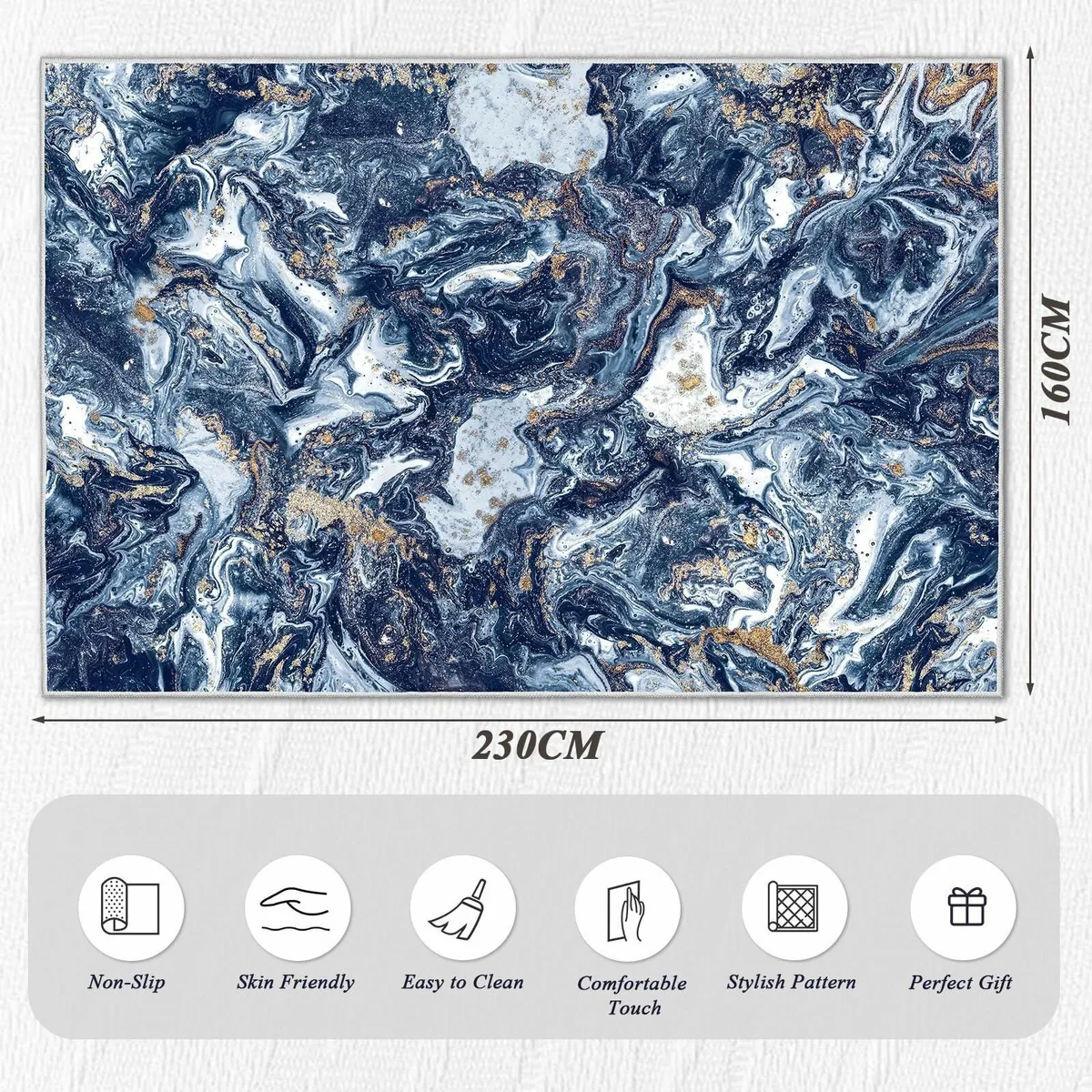 Living Room Rugs Large - 160x230 cm Upgraded 10mm - Image 2