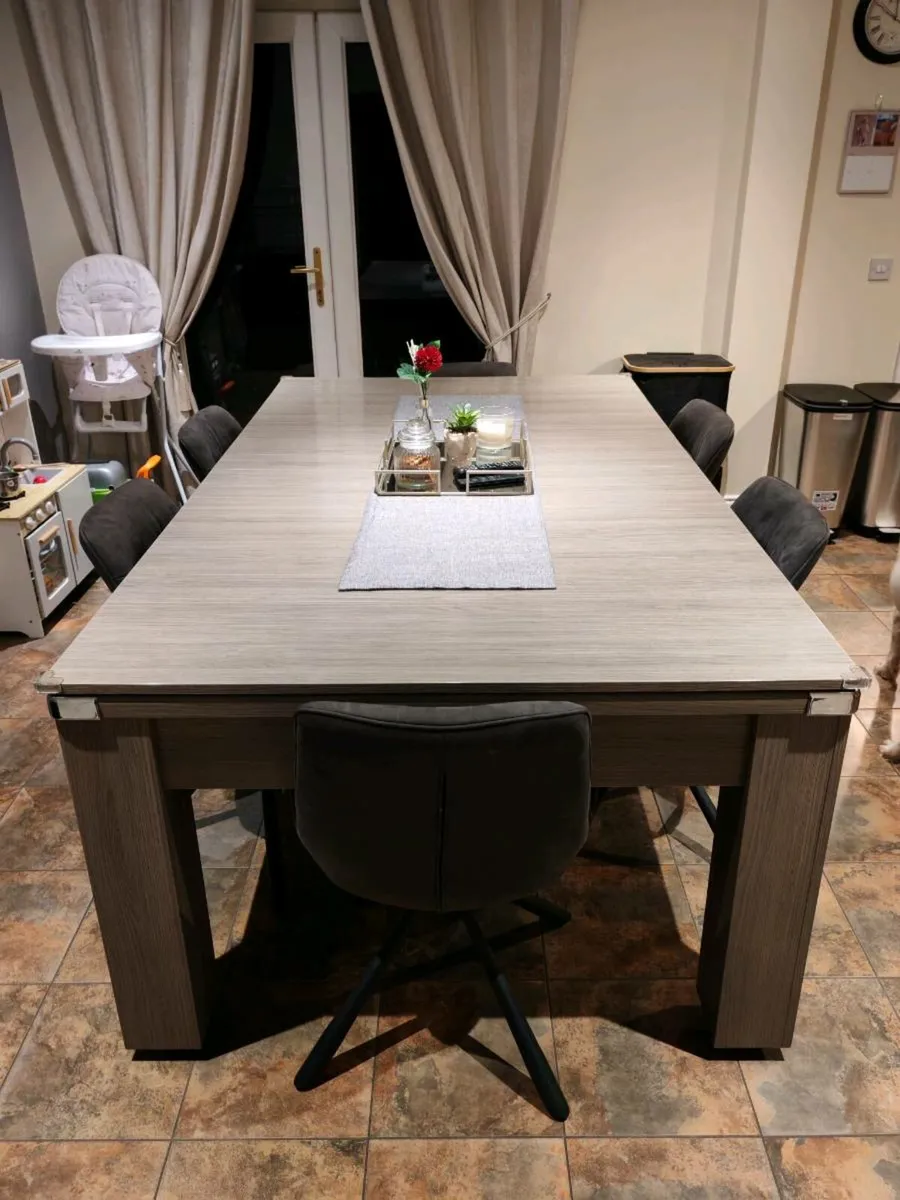 7x4 Slate Bed Pool Table/Dining Table with chairs - Image 2