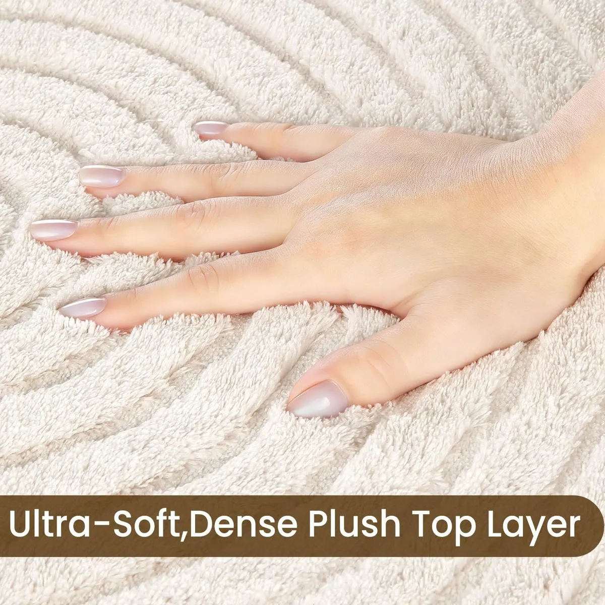 Rugs Living Room 160x230cm Cream Soft Shaggy Rug - Image 4