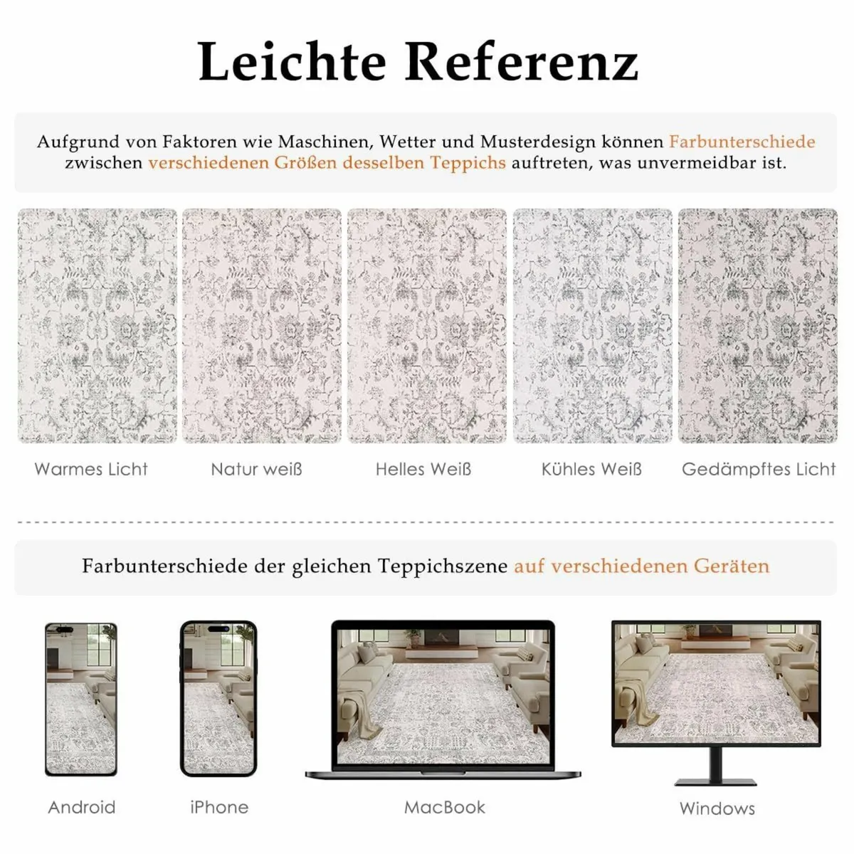 Vintage Grey Rugs Living Room Washable Non Slip - Image 2