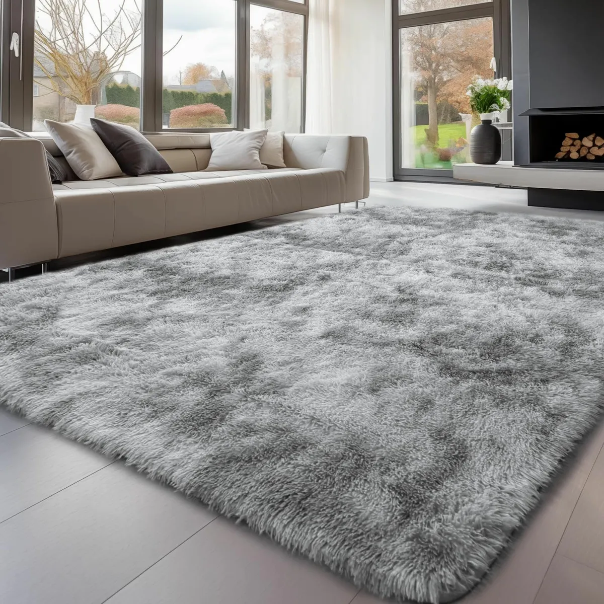 Rugs Living Room 200x300cm Grey Area for Bedroom - Image 1