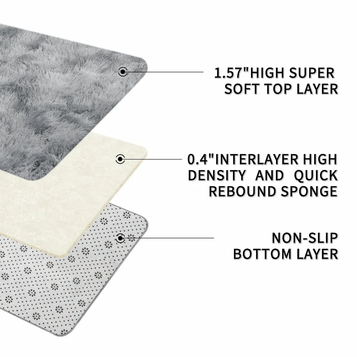 Rugs Living Room 200x300cm Grey Area for Bedroom - Image 3