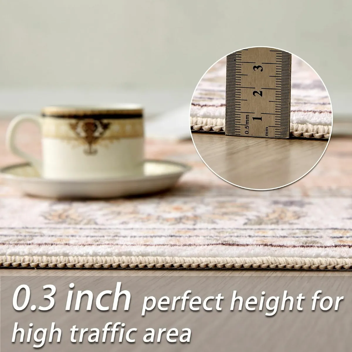 Machine Washable Rug Large Vintage Area Short - Image 4