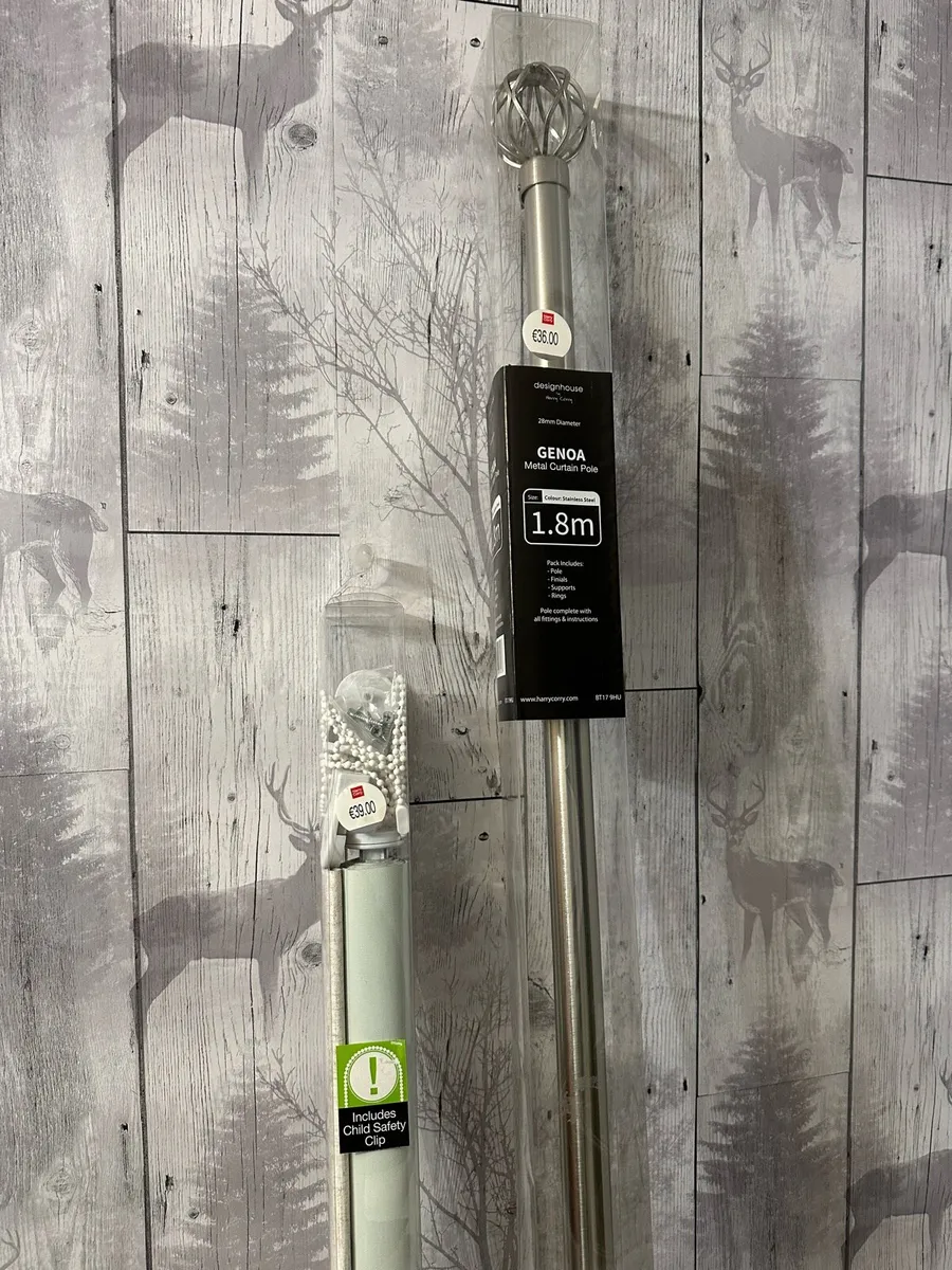 Black Out Roller Long, Small and Curtain Pole - Image 3