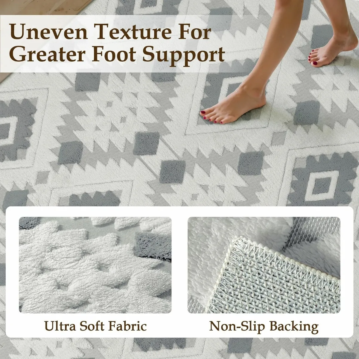 Blue Grey Rugs Living Room Area Rug 200x300cm - Image 3