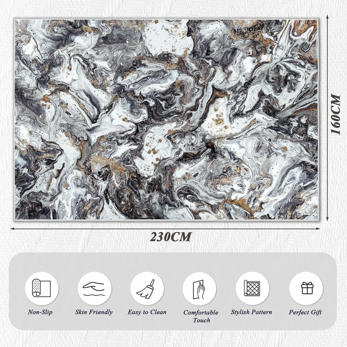 Living Room Rugs Large - 160x230 cm Upgraded 10mm - Image 2