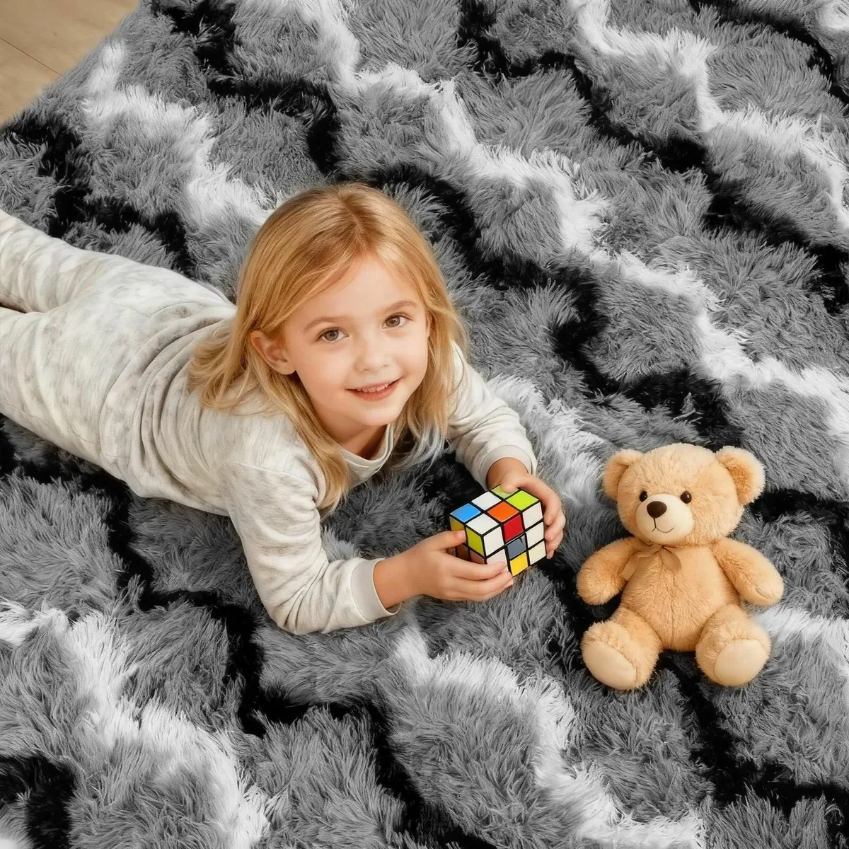 Rugs Living Room 240x300cm Dark Grey and Black - Image 2