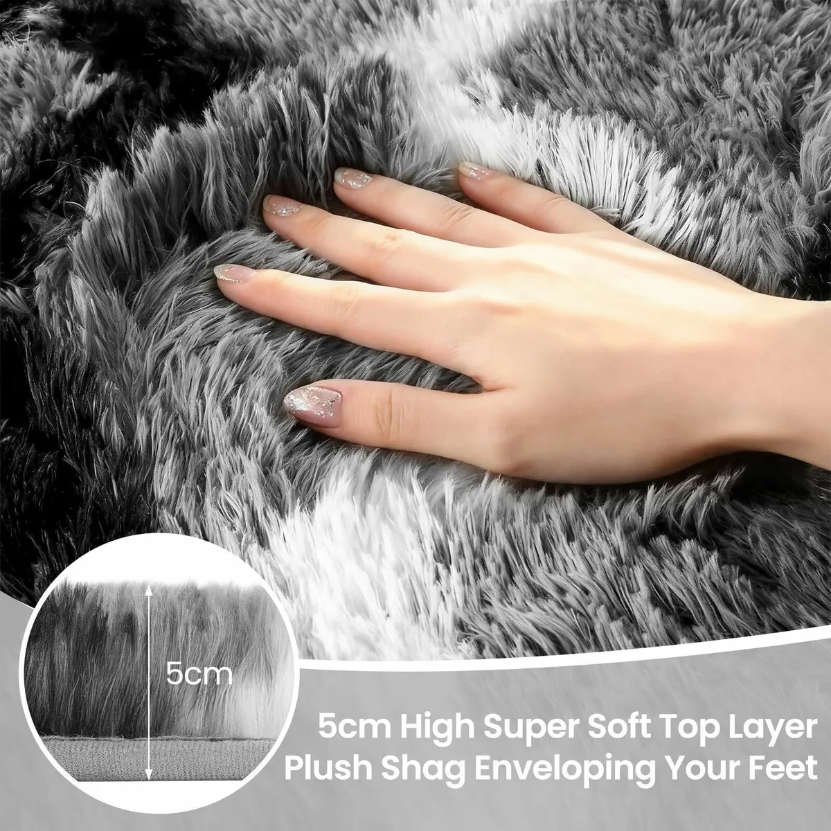 Rugs Living Room 240x300cm Dark Grey and Black - Image 3