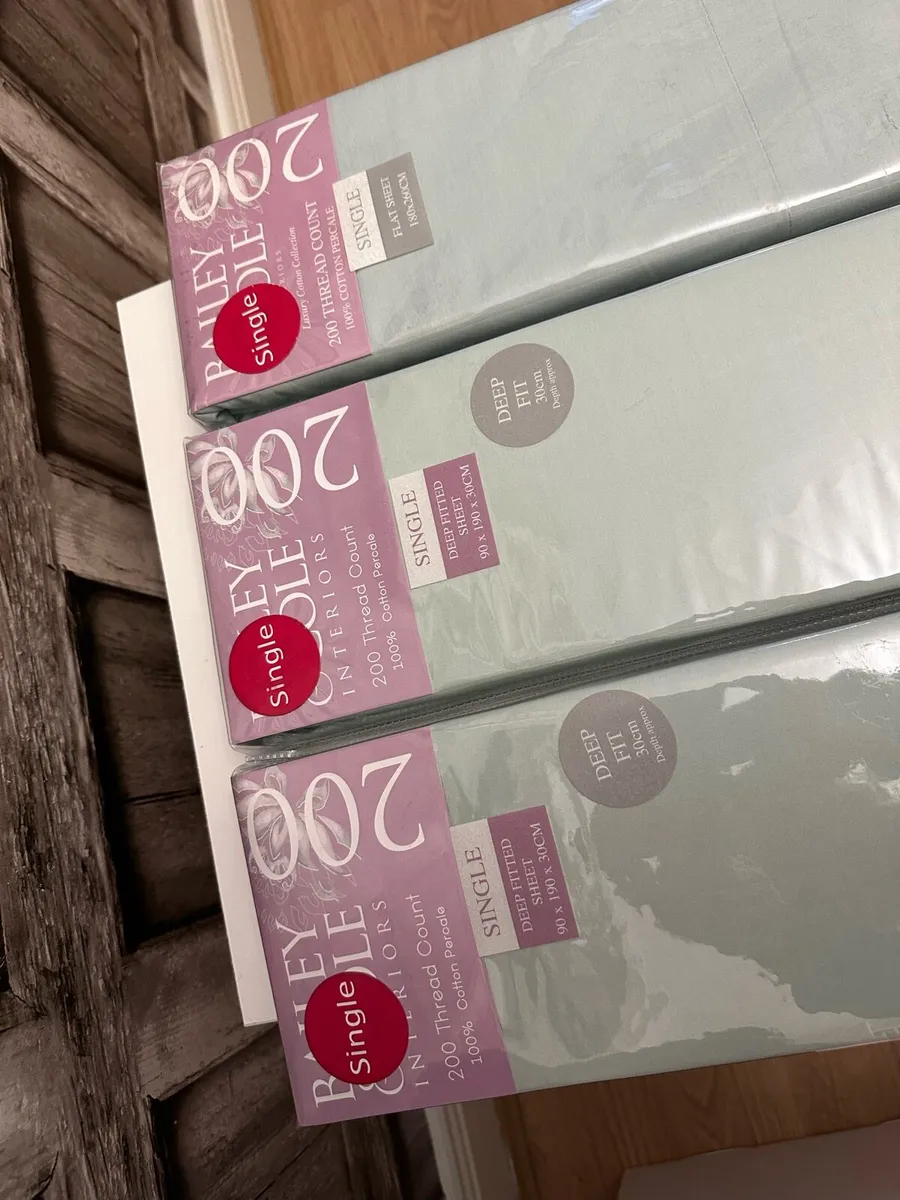 NEW Deep fitted sheets & Flat sheet (Single) - Image 1