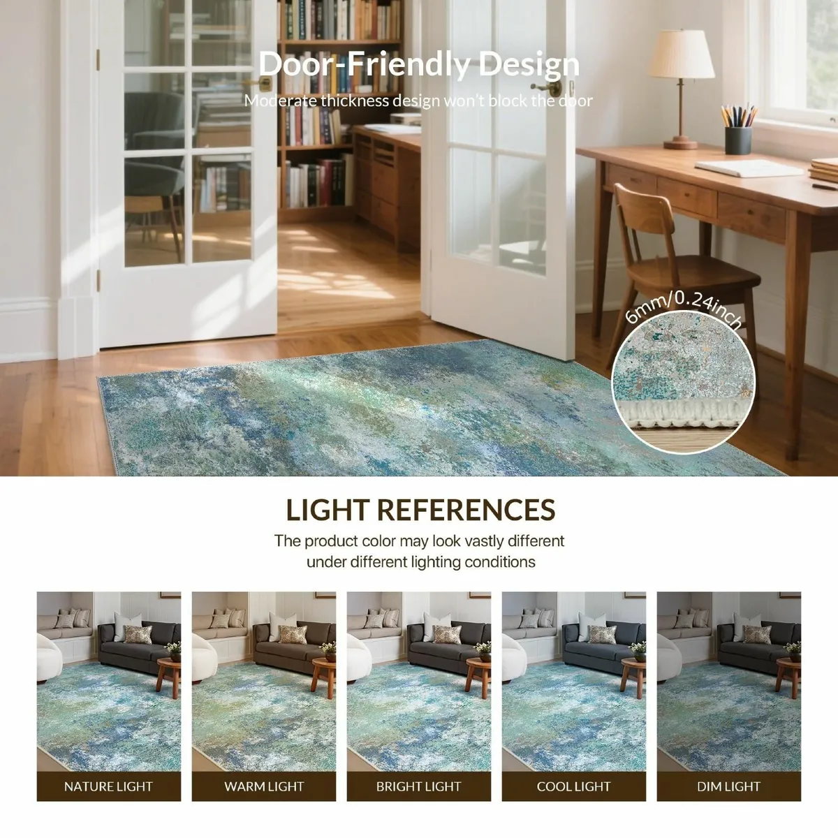 Washable Large Rug 160x230cm – Soft Short Pile - Image 3