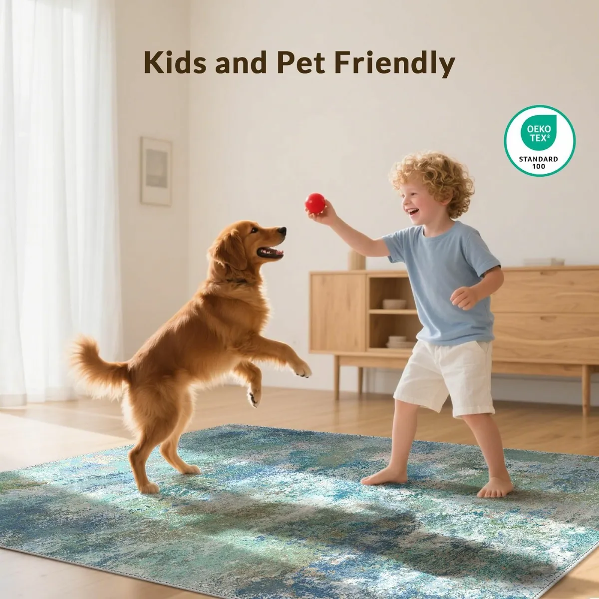 Washable Large Rug 160x230cm – Soft Short Pile - Image 4