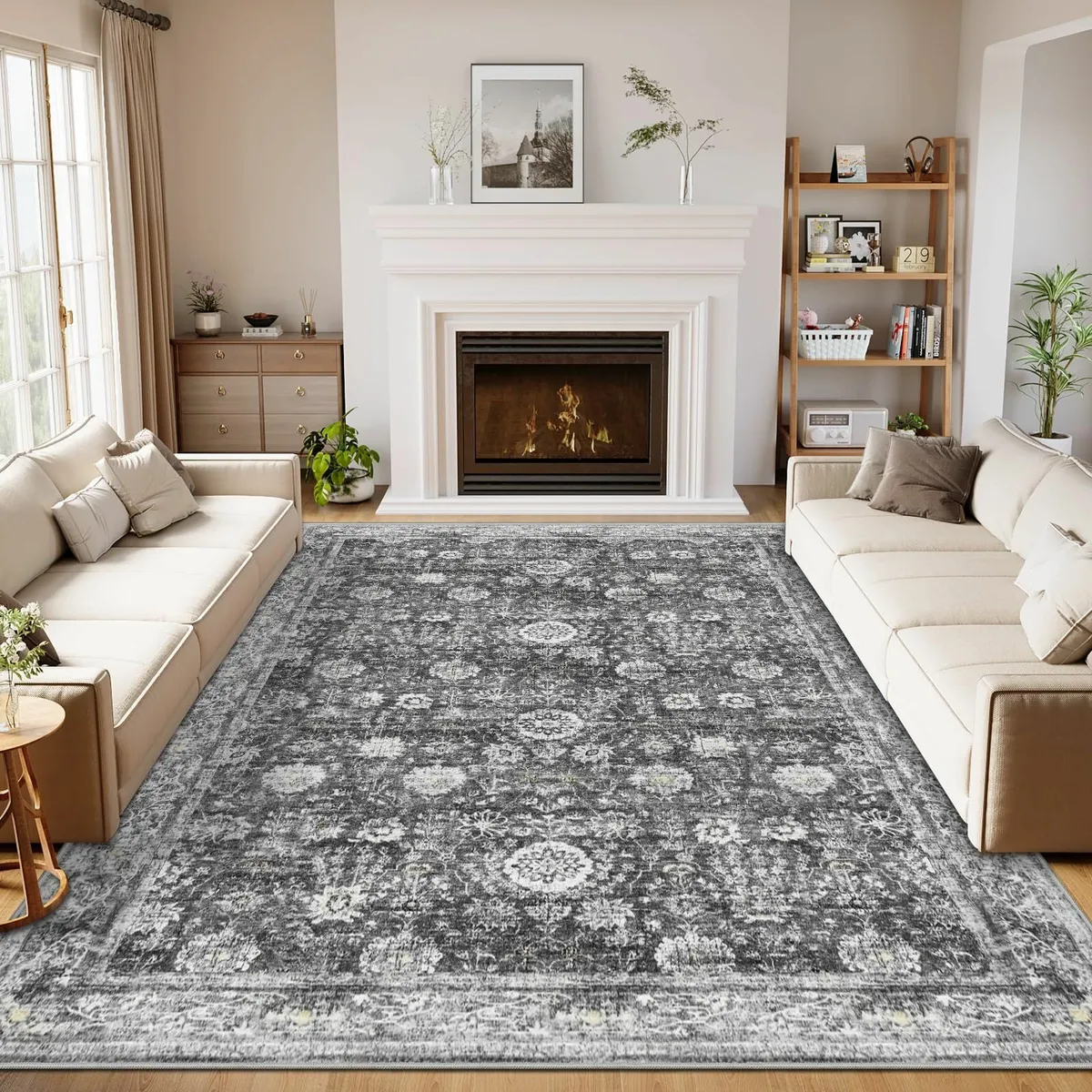 Washable Rugs Living Room 200x300cm Distressed - Image 1
