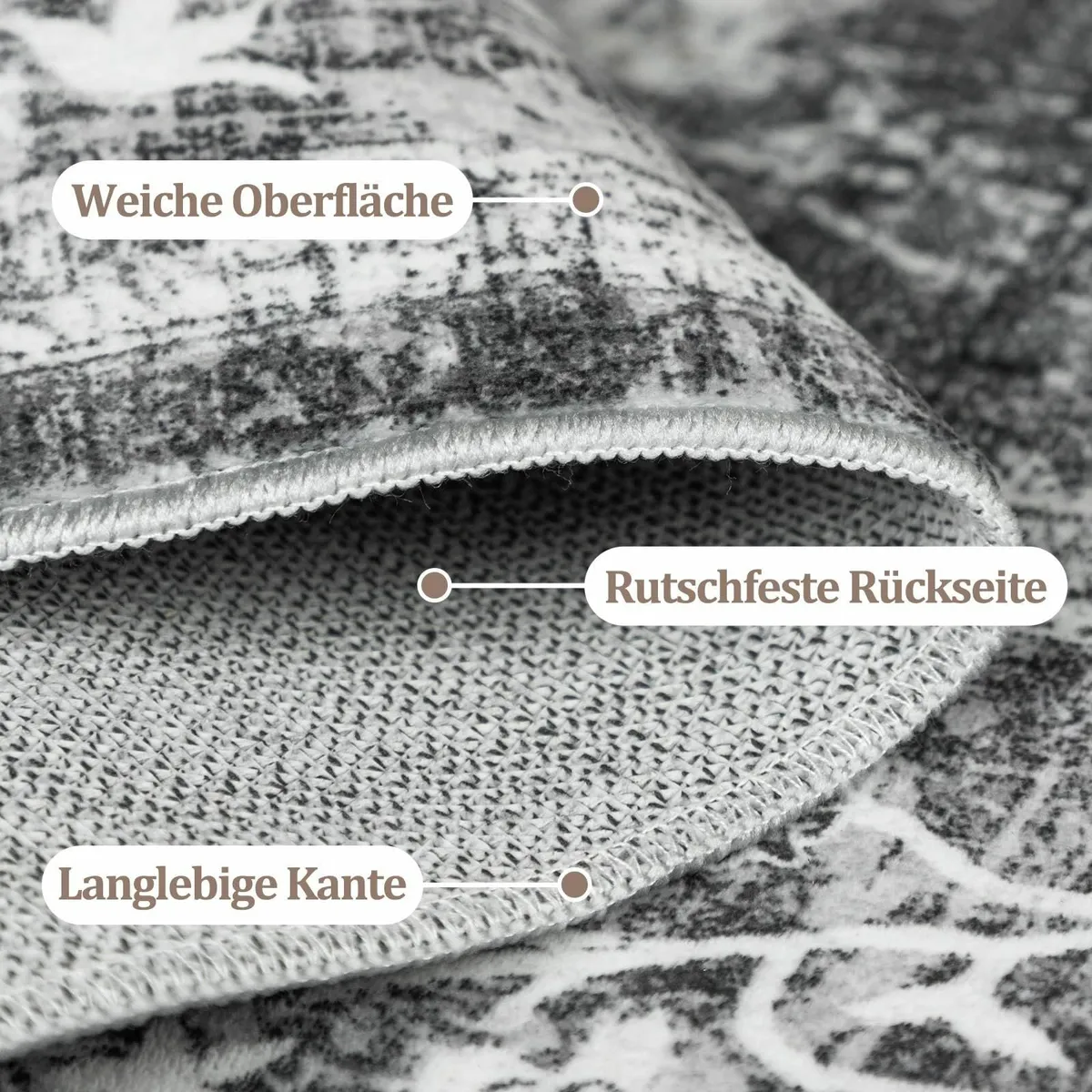 Washable Rugs Living Room 200x300cm Distressed - Image 4