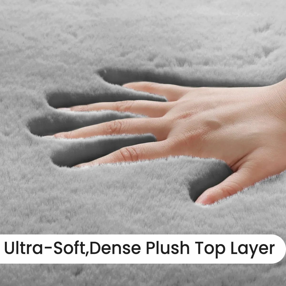 Rugs Living Room - Grey Area for Bedroom Faux - Image 4