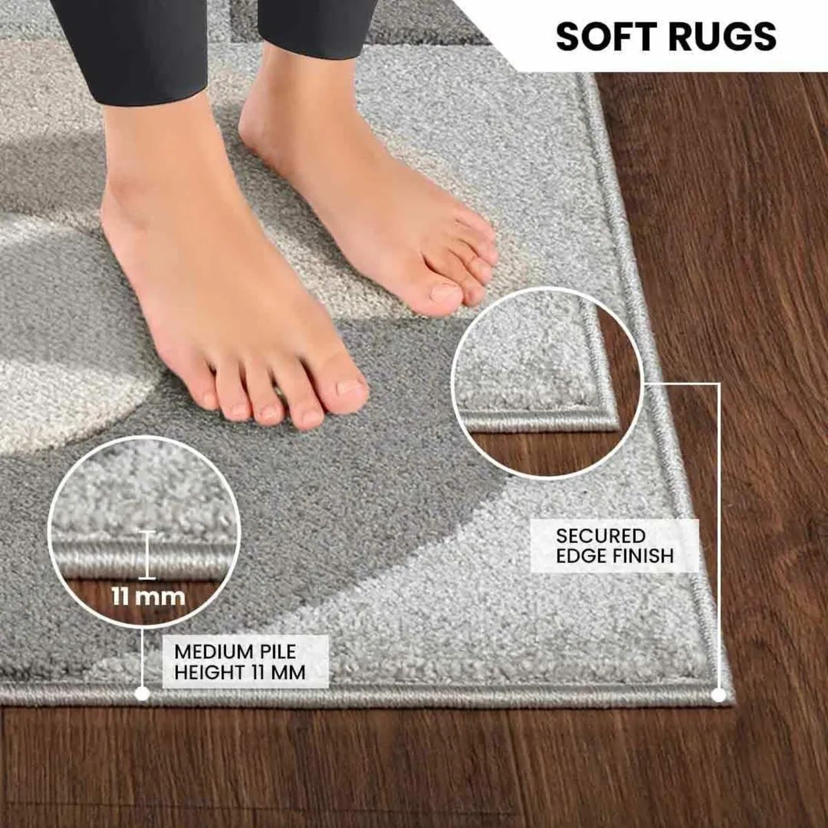 Albi Geometric Rug - Scandi Area Rugs Living Room - Image 4