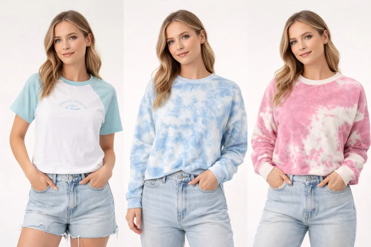 Ladies Clothes Bundle: 10-12 Pink & Blue Tie-Dye - Image 1