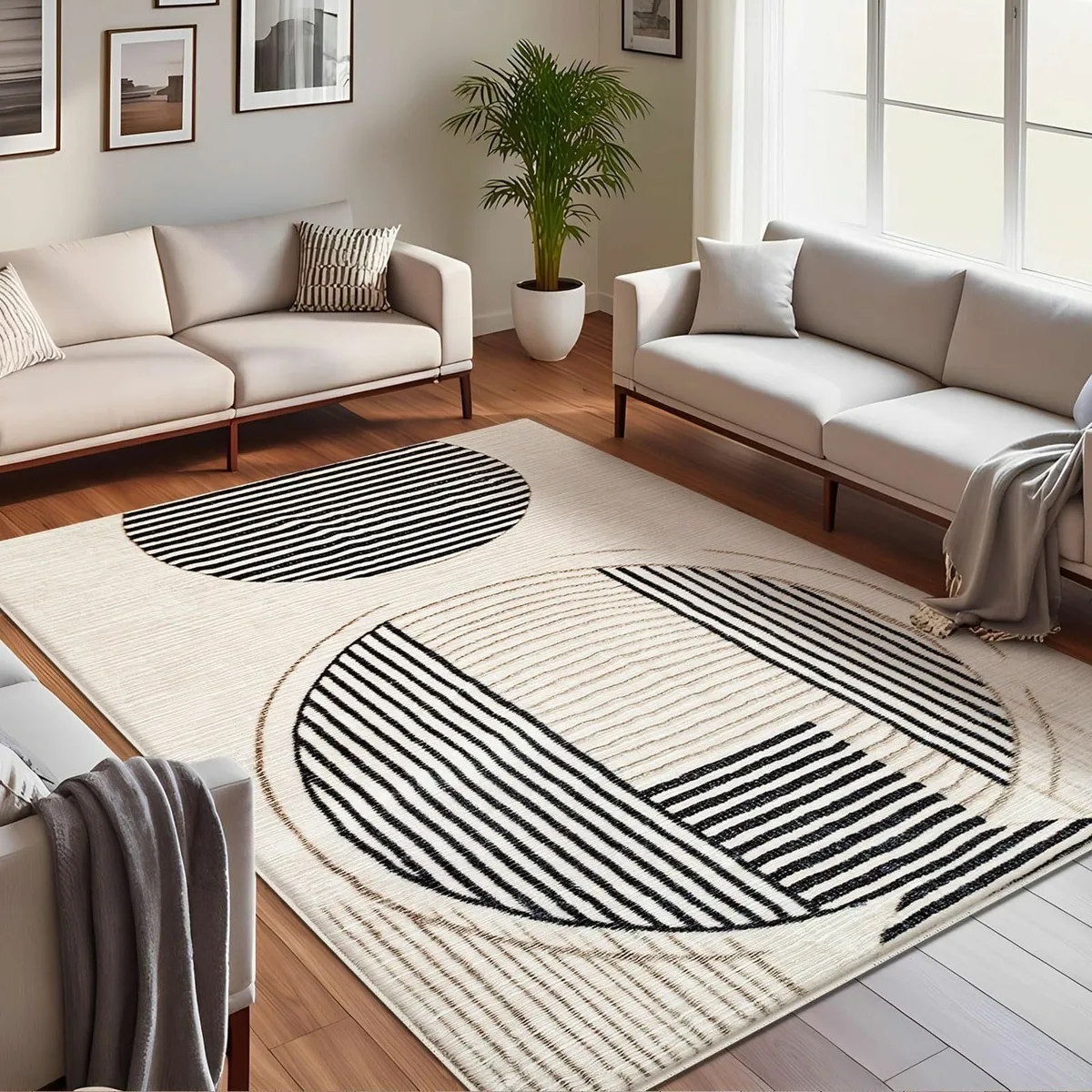 Washable Rugs Living Room 200x300cm Soft Geometric - Image 1