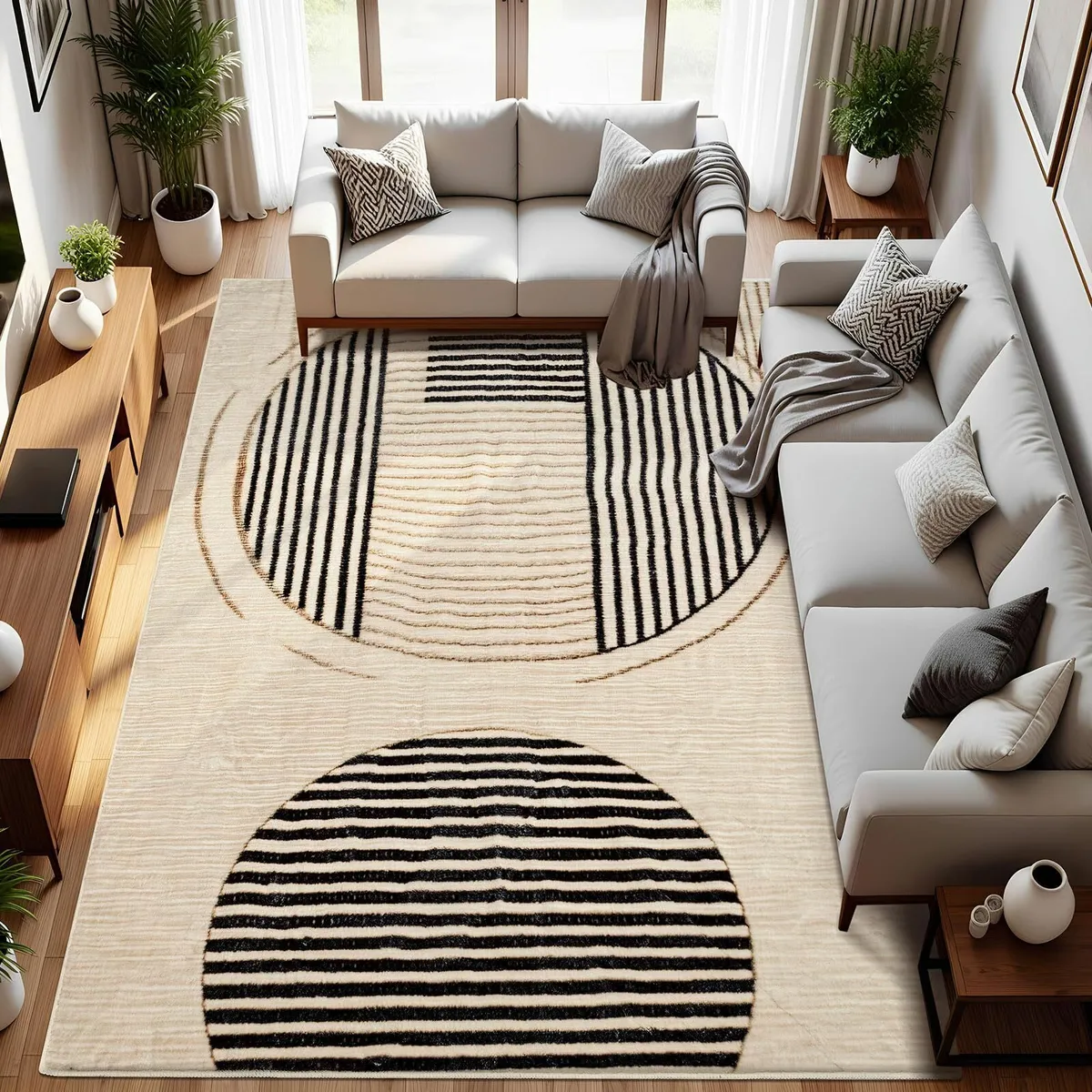 Washable Rugs Living Room 200x300cm Soft Geometric - Image 2