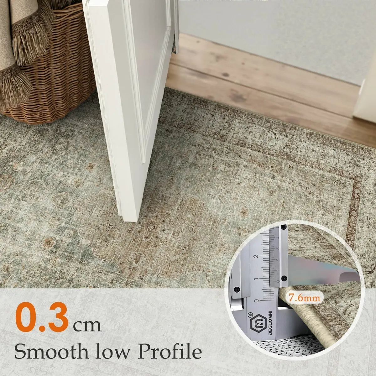 160x230cm Brown Vintage Washable Rugs for Bedroom - Image 3